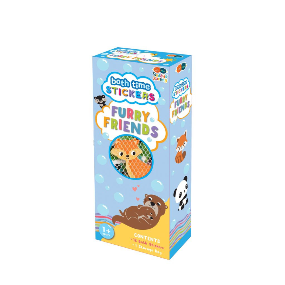 Light Steel Blue Bath Time Stickers, Furry Friends Bath Time Fun