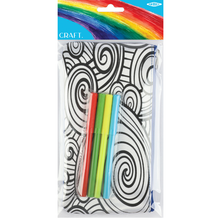 Dark Gray Colour Me DIY Pencil Case Whirlpool 1Pc with Markers Kids Craft Kits