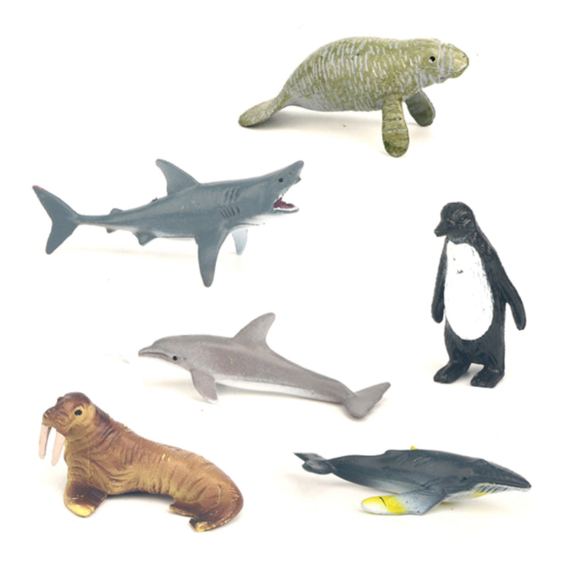 Rosy Brown Ocean Marine Animal Set 6pc Animal Toys