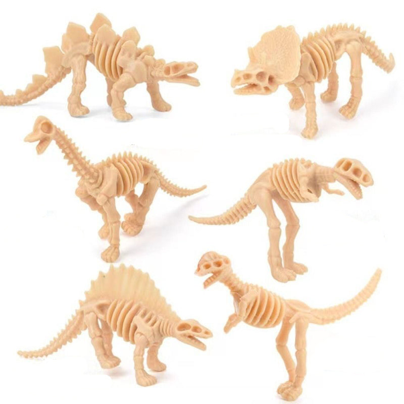 Tan Dinosaur Skeleton Set 6pc Dinosaur Toys