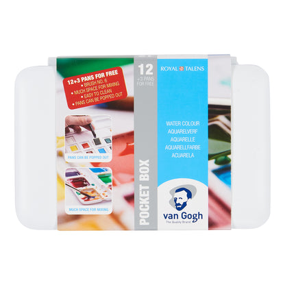 Lavender Van Gogh Watercolour Plastic 12 (+3 Free) Half Pan Watercolour Paint