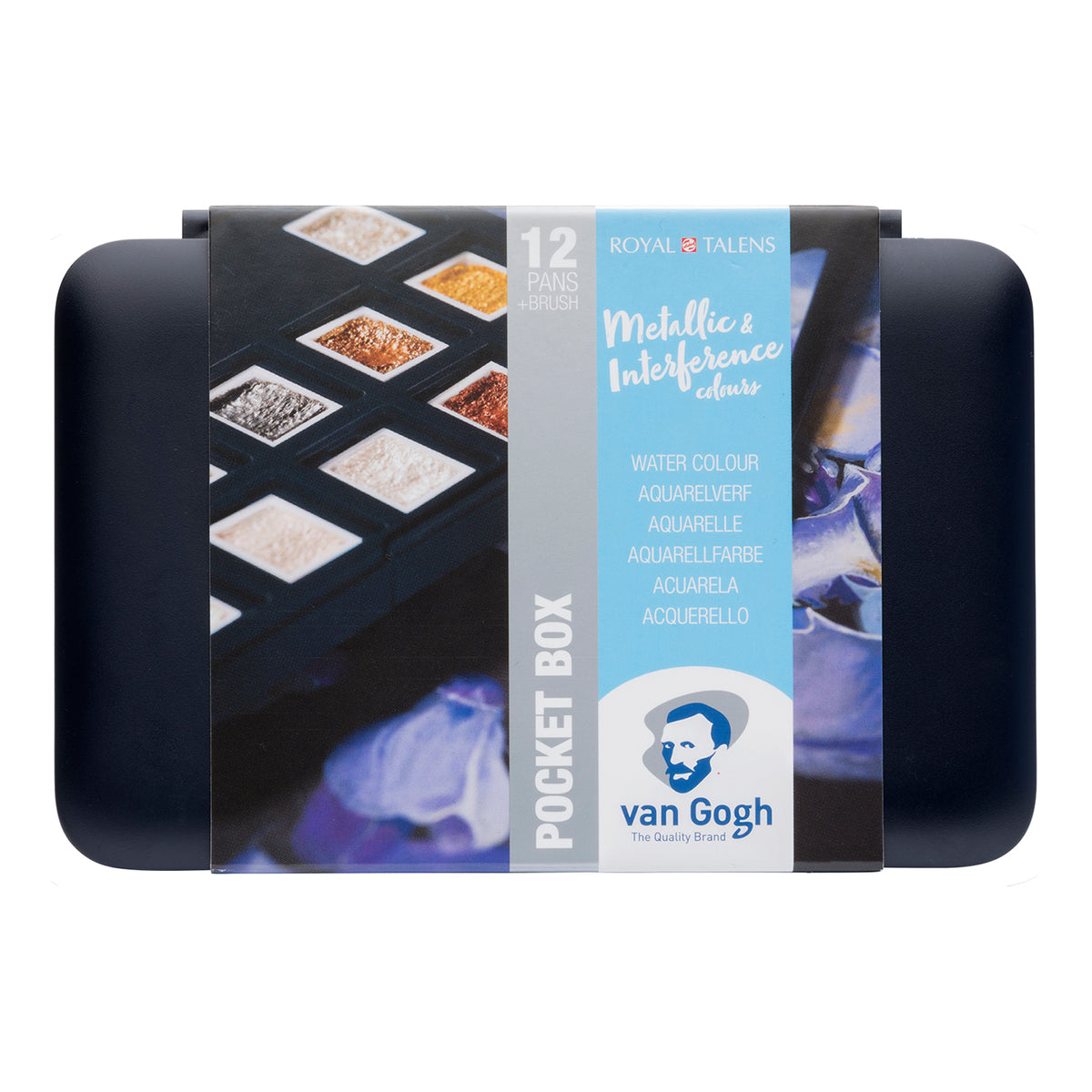 Black Van Gogh Watercolour Pocket Box 12 Half Pan Specialty Watercolour Paint