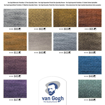 White Smoke Van Gogh Watercolour Pocket Box 12 Half Pan Specialty Watercolour Paint