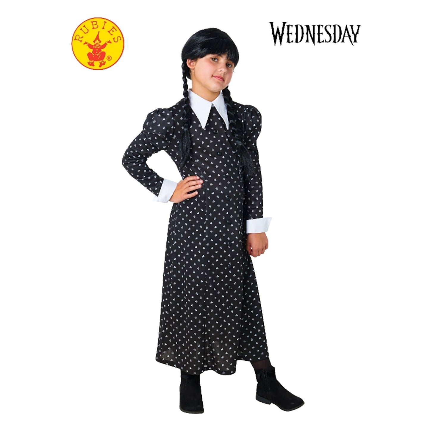 Rubies WEDNESDAY DELUXE COSTUME (NETFLIX), Black (Small)