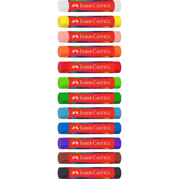 Tomato Faber-Castell Round Oil Pastels, Assorted Colours - 12 Pack Oil Pastels