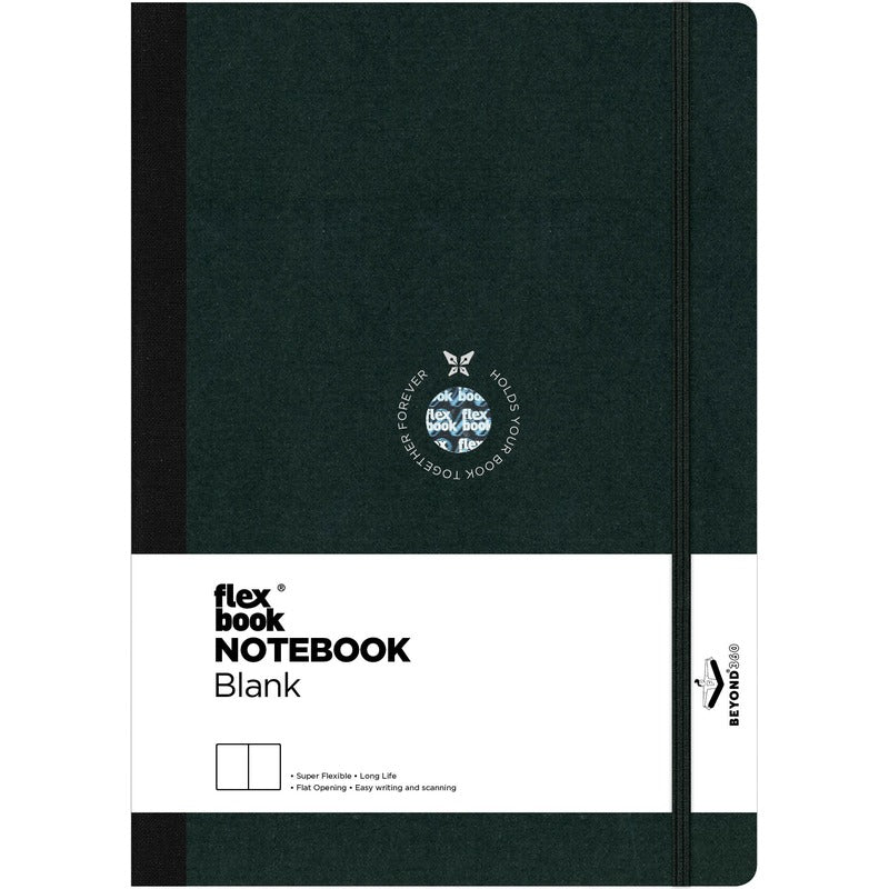 Dark Slate Gray Flexbook X-Large (17x24cm) Global Notebook Blank 85gsm 192 pages - Black/Black Pads