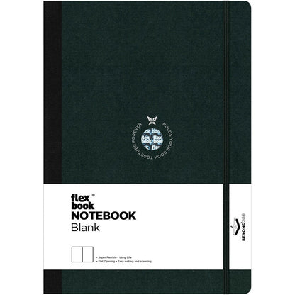 Dark Slate Gray Flexbook X-Large (17x24cm) Global Notebook Blank 85gsm 192 pages - Black/Black Pads