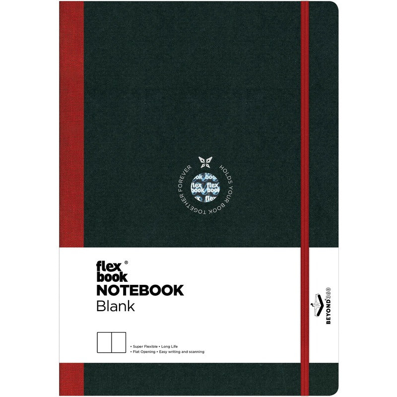 Dark Slate Gray Flexbook X-Large (17x24cm) Global Notebook Blank 85gsm 192 pages - Black/Red Pads
