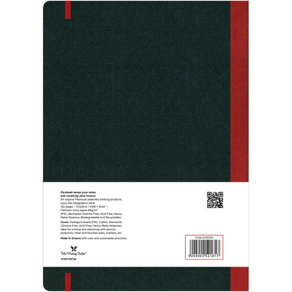 Dark Slate Gray Flexbook X-Large (17x24cm) Global Notebook Blank 85gsm 192 pages - Black/Red Pads
