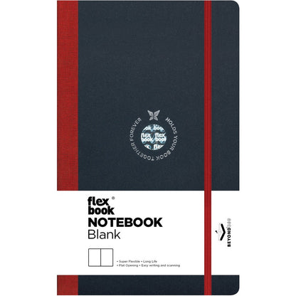 Dark Slate Gray Flexbook  Large (13x21cm) Global Notebook Blank 85gsm 192 pages - Black/Red Pads