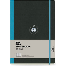 Dark Slate Gray Flexbook X-Large (17x24cm) Global Notebook Ruled 85gsm 192 pages - Black/Turqoise Pads