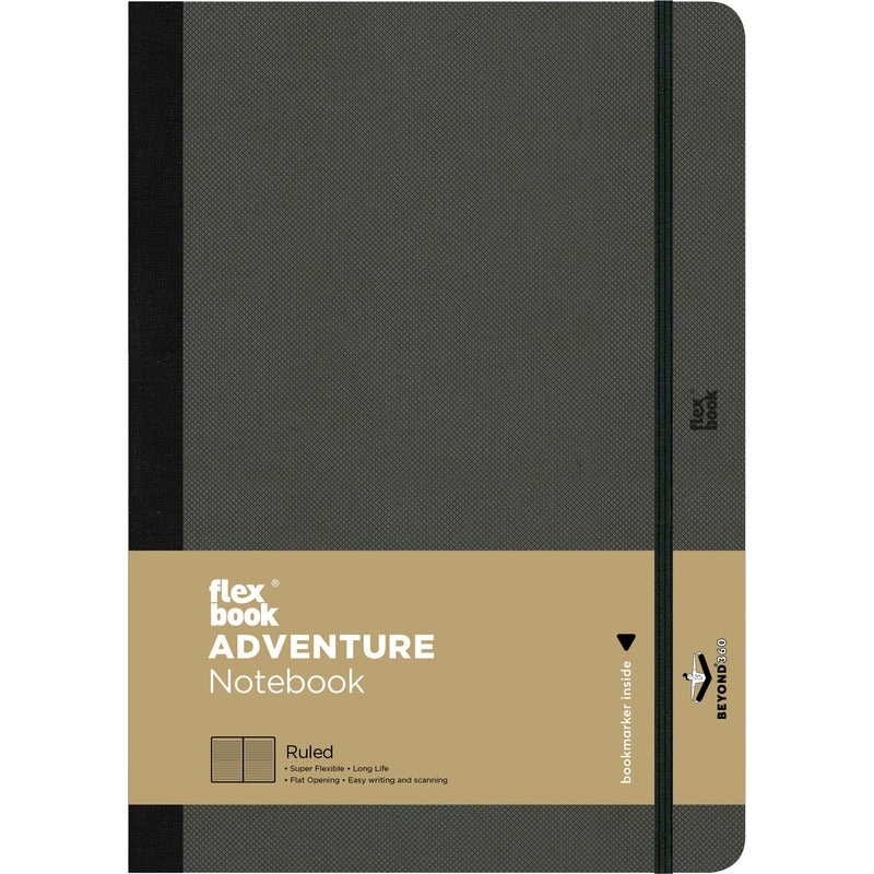 Dark Slate Gray Flexbook X-Large (17x24cm) Adventure Notebook Ruled 80gsm 192 pages - Black Pads