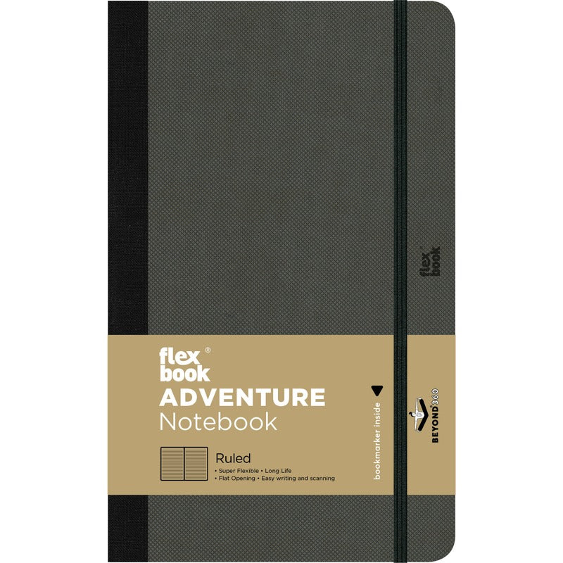 Dark Slate Gray Flexbook  Large (13x21cm) Adventure Notebook Ruled 80gsm 192 pages - Black Pads