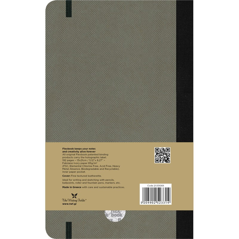 Dim Gray Flexbook  Large (13x21cm) Adventure Notebook Ruled 80gsm 192 pages - Elephant Pads