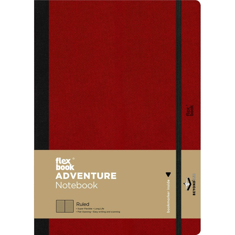 Dark Red Flexbook X-Large (17x24cm) Adventure Notebook Ruled 80gsm 192 pages - Red Pads