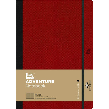 Dark Red Flexbook X-Large (17x24cm) Adventure Notebook Ruled 80gsm 192 pages - Red Pads
