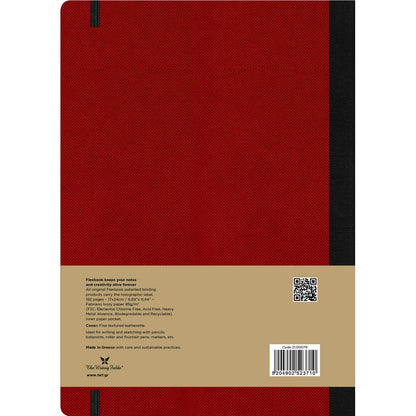 Dark Red Flexbook X-Large (17x24cm) Adventure Notebook Ruled 80gsm 192 pages - Red Pads