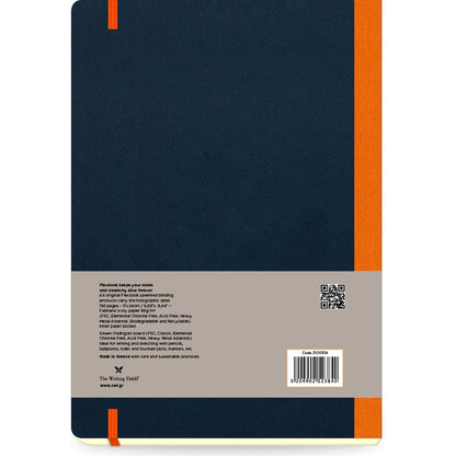 Dark Slate Gray Flexbook X-Large (17x24cm) Global Notebook Ruled 85gsm 192 pages - Black/Orange Pads