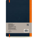 Dark Slate Gray Flexbook X-Large (17x24cm) Global Notebook Ruled 85gsm 192 pages - Black/Orange Pads