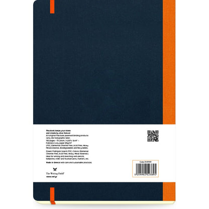 Dark Slate Gray Flexbook X-Large (17x24cm) Global Notebook Blank 85gsm 192 pages - Black/Orange Pads
