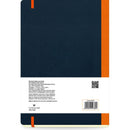 Dark Slate Gray Flexbook X-Large (17x24cm) Global Notebook Blank 85gsm 192 pages - Black/Orange Pads