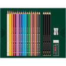 Dark Slate Gray Faber-Castell Polychromos & Pitt Graphite Matt Set, 23pcs Pencils