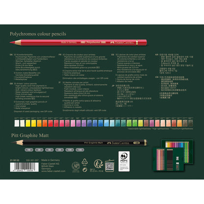 Dark Slate Gray Faber-Castell Polychromos & Pitt Graphite Matt Set, 40pcs Pencils