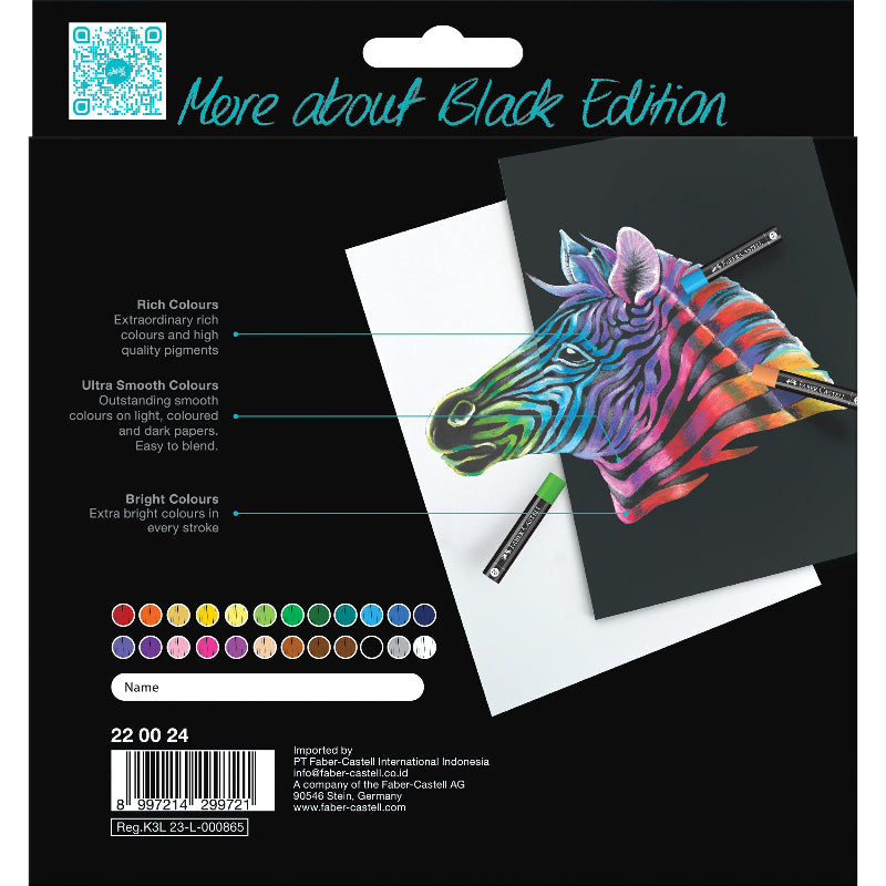 Black Faber-Castell Black Edition Oil Pastels, 24Pk Pencils