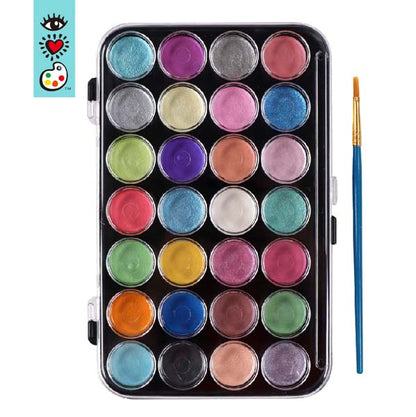 White Smoke I Heart Art Metallic Watercolour Pans, 28 Set Easter