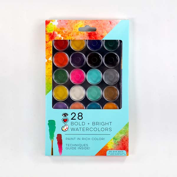 Black I Heart Art Bright Watercolour Pans, 28 Set Easter