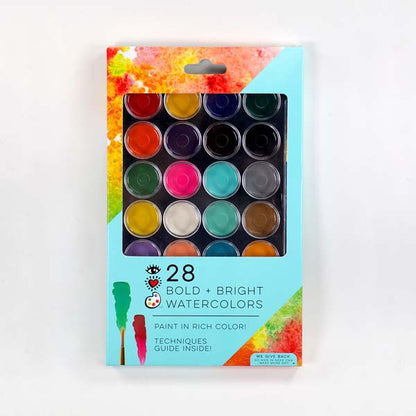 Black I Heart Art Bright Watercolour Pans, 28 Set Easter