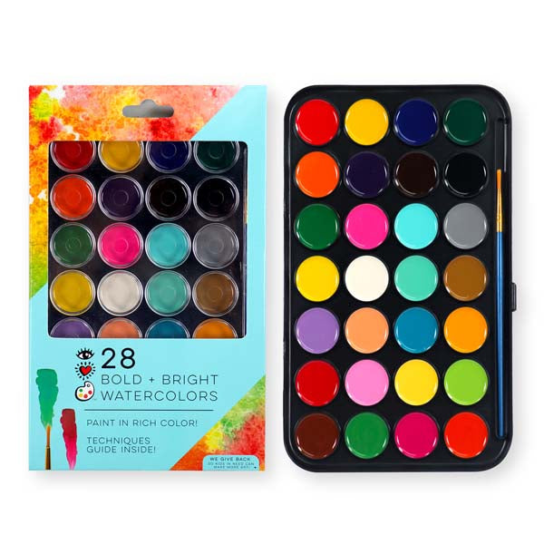 Black I Heart Art Bright Watercolour Pans, 28 Set Easter