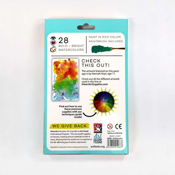 White Smoke I Heart Art Bright Watercolour Pans, 28 Set Easter