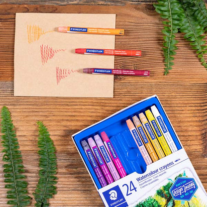 Peach Puff Staedtler Watercolour Crayons, Assorted Colours, 24Pk Pastels & Charcoal