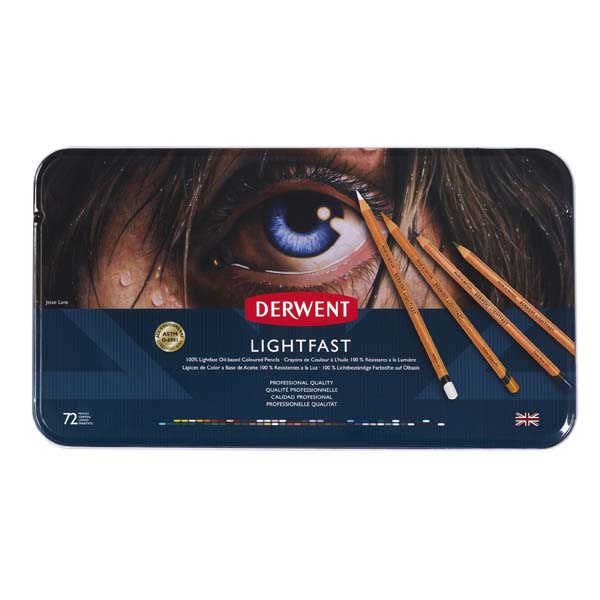 Dark Slate Gray Derwent Lighfast Pencils Tin 72 Pencils