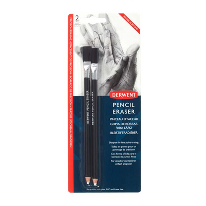 White Smoke Derwent Eraser Pencil and Brush Set, 2pcs Drawing Accessories