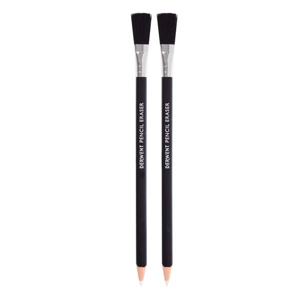 White Smoke Derwent Eraser Pencil and Brush Set, 2pcs Drawing Accessories