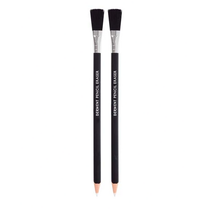 White Smoke Derwent Eraser Pencil and Brush Set, 2pcs Drawing Accessories