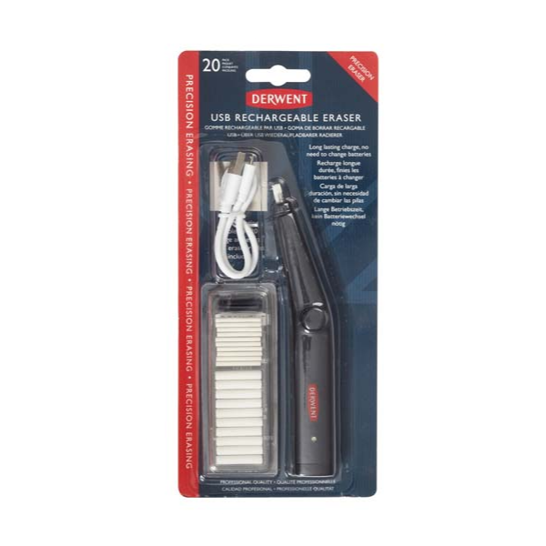 White Smoke Derwent USB Rechargeable Eraser Drawing Accessories