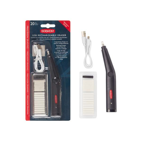 White Smoke Derwent USB Rechargeable Eraser Drawing Accessories