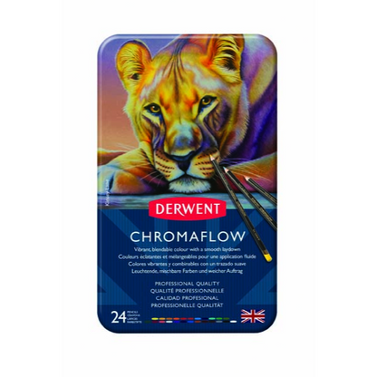 White Smoke Derwent Chromaflow Pencils Tin 24 Pencils