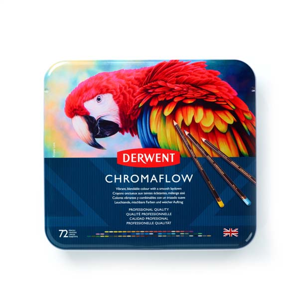 Midnight Blue Derwent Chromaflow Pencils Tin 72 Pencils