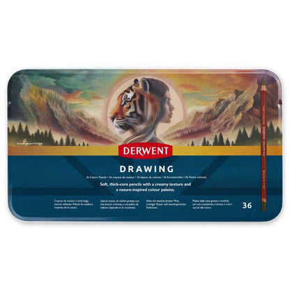 Midnight Blue Derwent Drawing Pencils Tin 36 Pencils