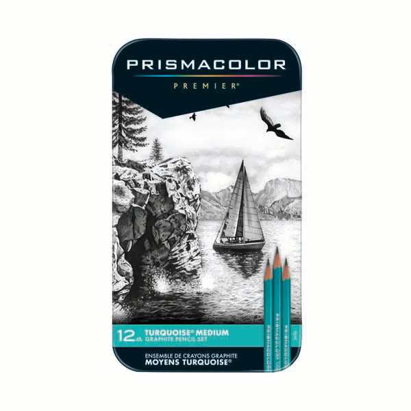 White Smoke Prismacolor Premier Graphite Pencils, Medium Grade collection, 12Pk Pencils