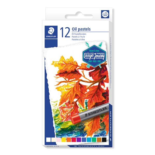 White Smoke Staedtler Design Journey Oil Pastels, Assorted Colours, 12Pk Pastels & Charcoal