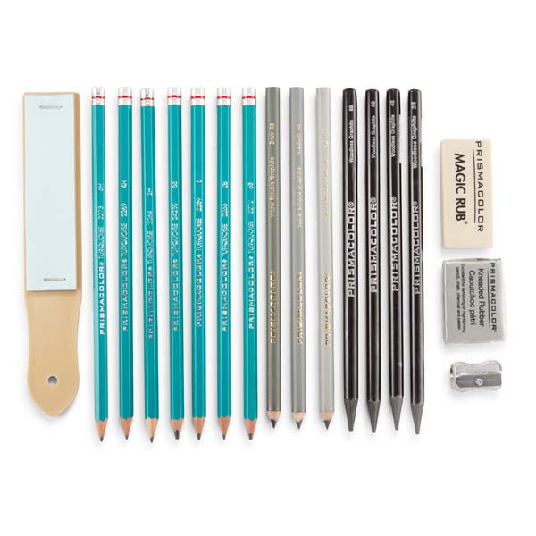 White Smoke Prismacolor Premier Graphite Pencils, Drawing Set, 18Pcs Pencils