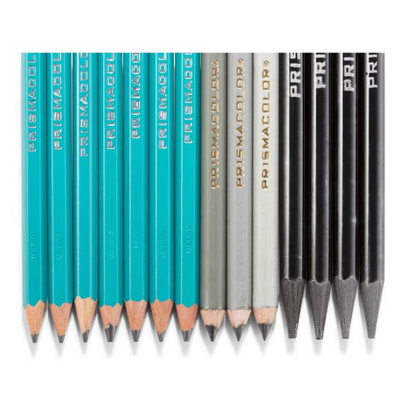 White Smoke Prismacolor Premier Graphite Pencils, Drawing Set, 18Pcs Pencils