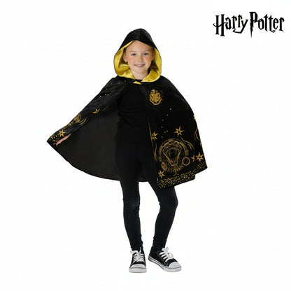 White Smoke Hogwarts Black & Gold Hooded Robe Costumes
