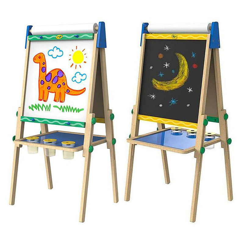 Crayola Kids Dual Sided Art Easel Wooden Dry Erase Board and Chalkboard