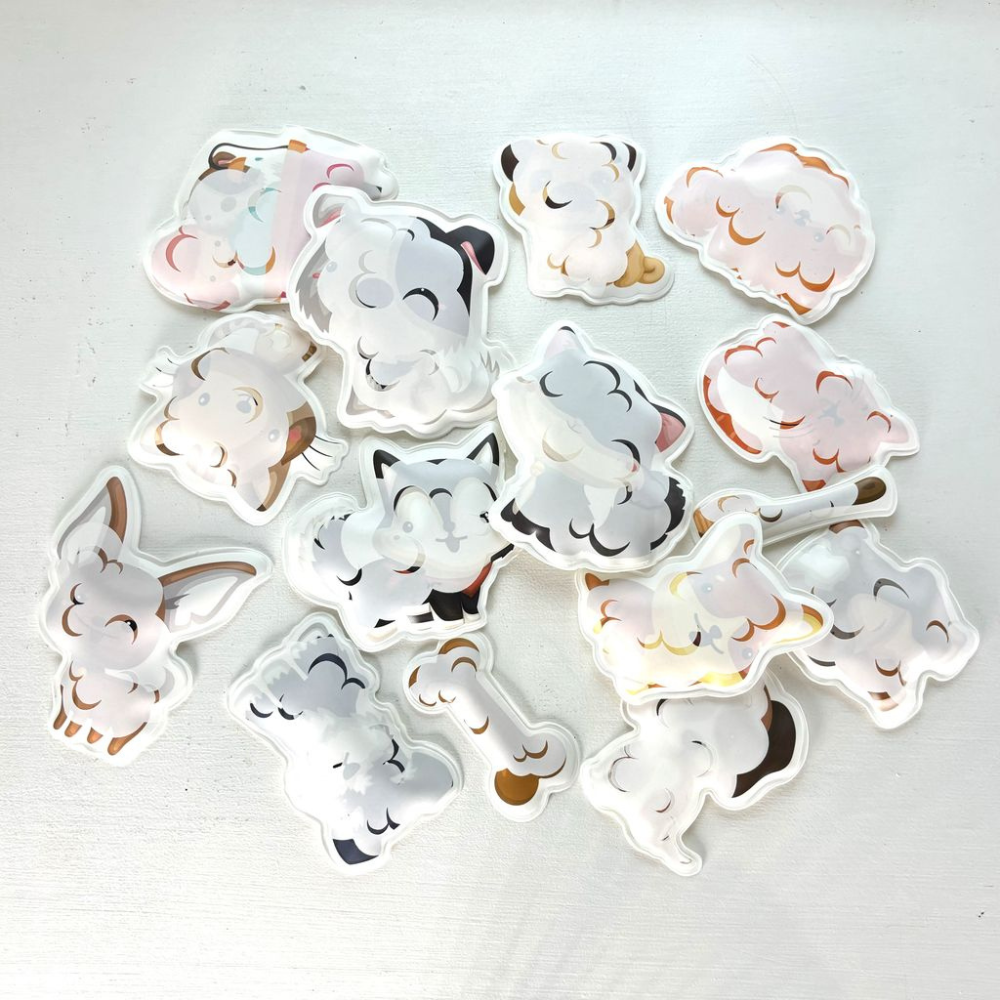 Light Gray Colour Chanding Bath Stickers, Muddy Paws Bath Time Fun